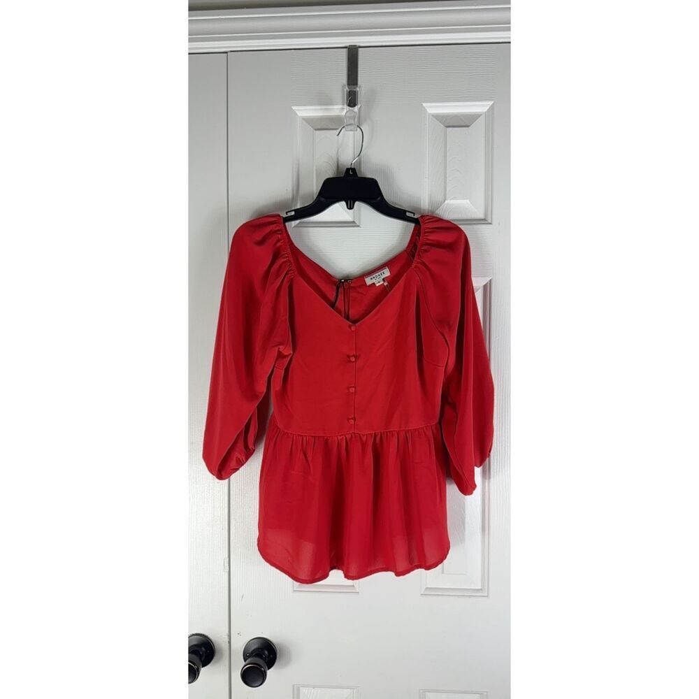 NWOT Andree Womens Red Blouse Size Small